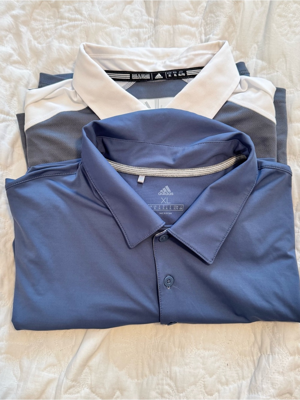 Adidas Men’s Slate Blue Polo  & Blue with WhiteAccent Shirts